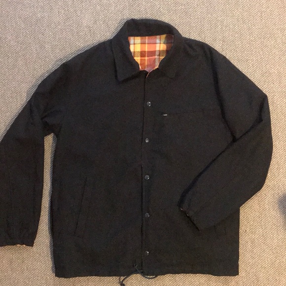 PILGRIM Reversible WOOL jacket BKLYN Navy & Plaid - Picture 3 of 12